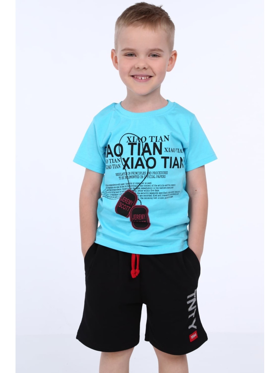 Jungen-T-Shirt mit Aufdruck, blau NDZ4489 – Online-Shop – Boutique